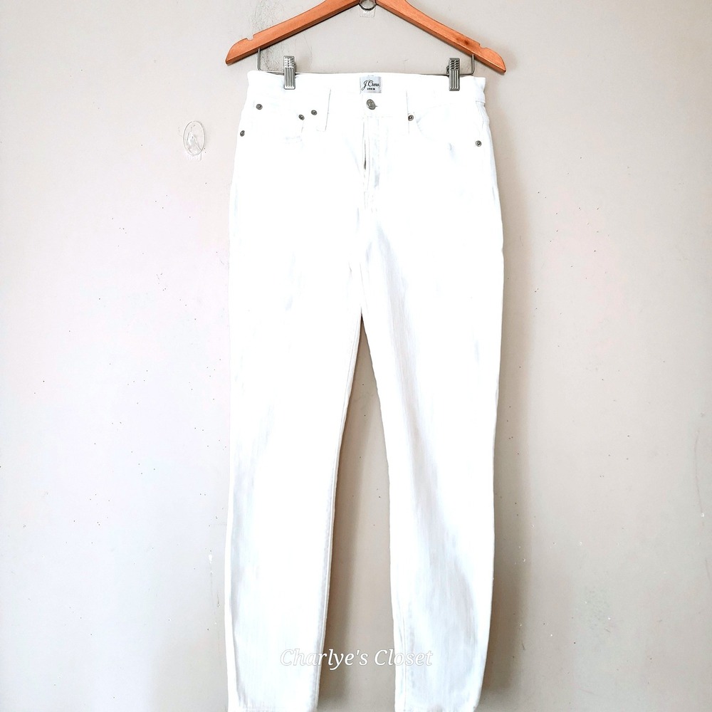 J.Crew White Slim Fit Mid-Rise Ankle Jeans 29 Casual Everyday Neutral Denim